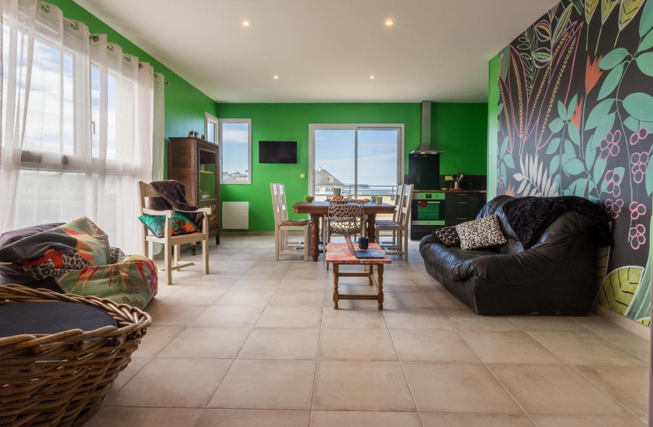 Babord, Appt Avec Terrasse Et Vue Mer Saint-Come-de-Fresne Luaran gambar